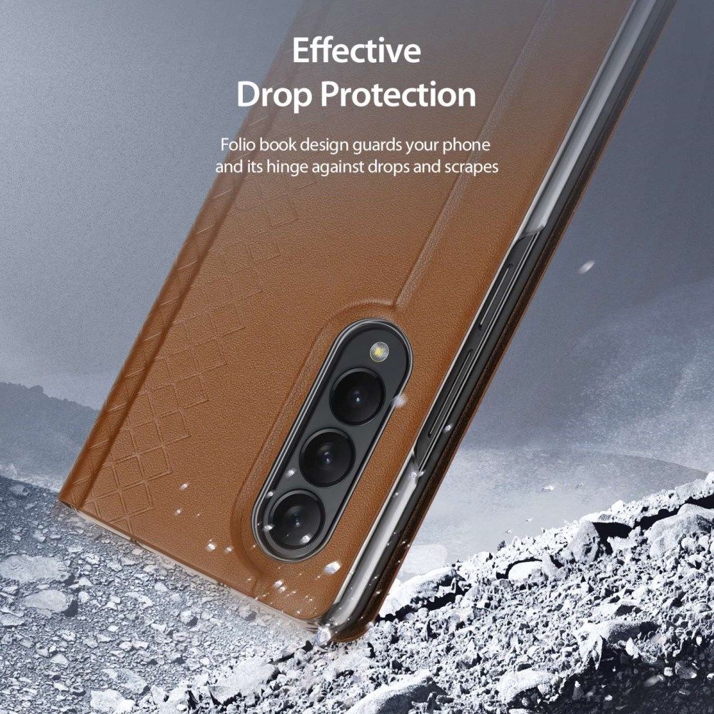 Dux Ducis Bril Samsung Galaxy Z Fold 4 Hoesje Book Case Bruin afbeelding 4