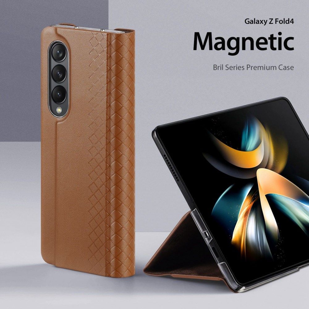Dux Ducis Bril Samsung Galaxy Z Fold 4 Hoesje Book Case Bruin afbeelding 8
