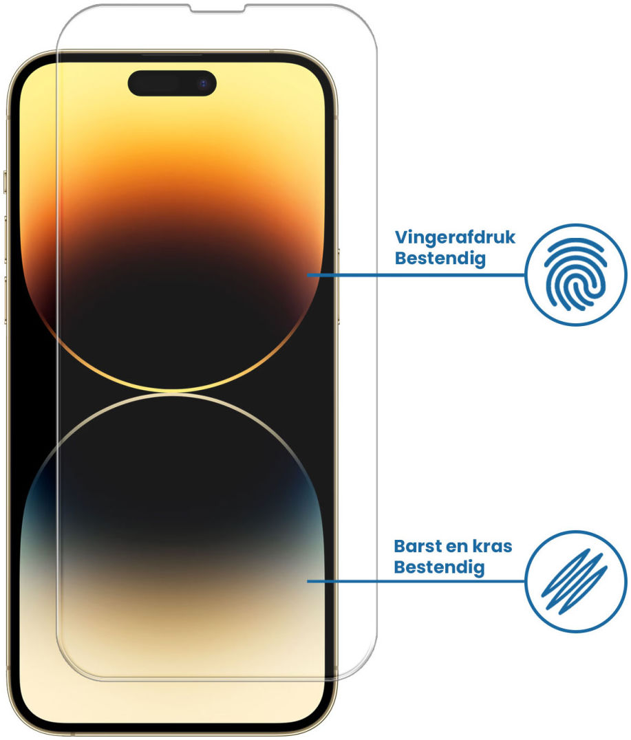 Apple iPhone 14 Pro Max Tempered Glass Case Friendly Screenprotector afbeelding 2