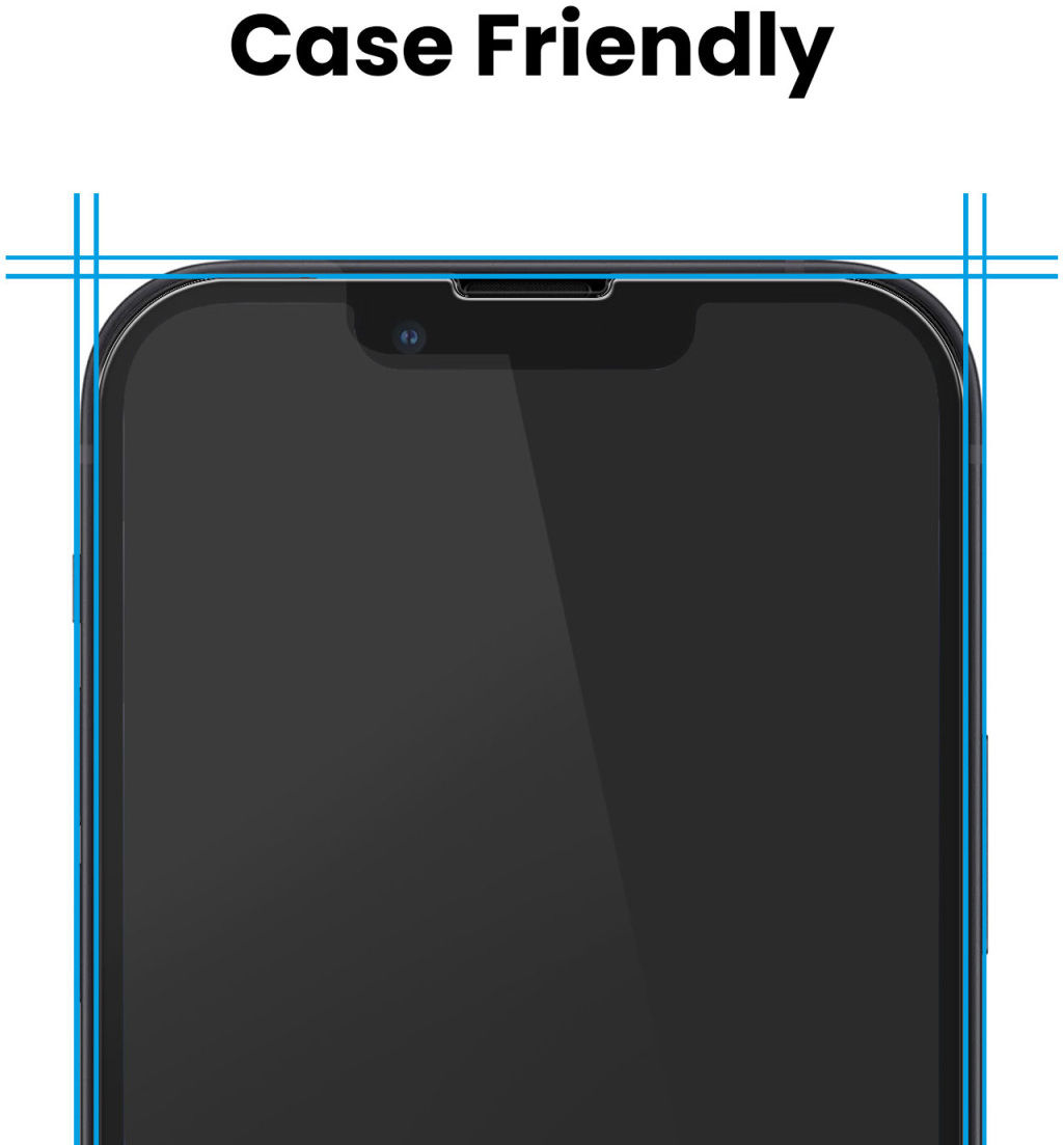 Apple iPhone 14 Pro Max Tempered Glass Case Friendly Screenprotector afbeelding 3