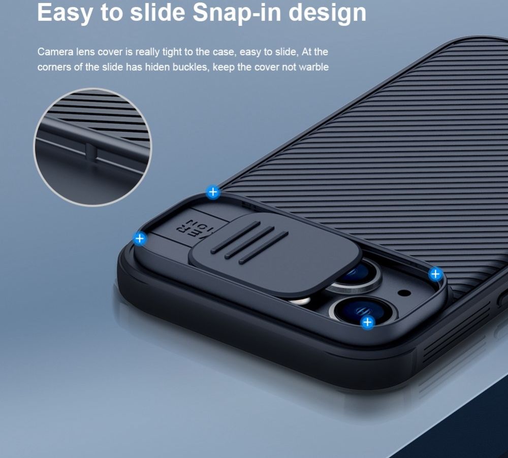 Nillkin CamShield MagSafe iPhone 14 Plus Hoesje Camera Slider Blauw afbeelding 7