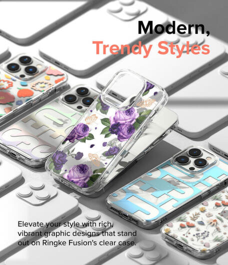 Ringke Fusion Apple iPhone 14 Pro Max Hoesje Back Cover Floral afbeelding 5