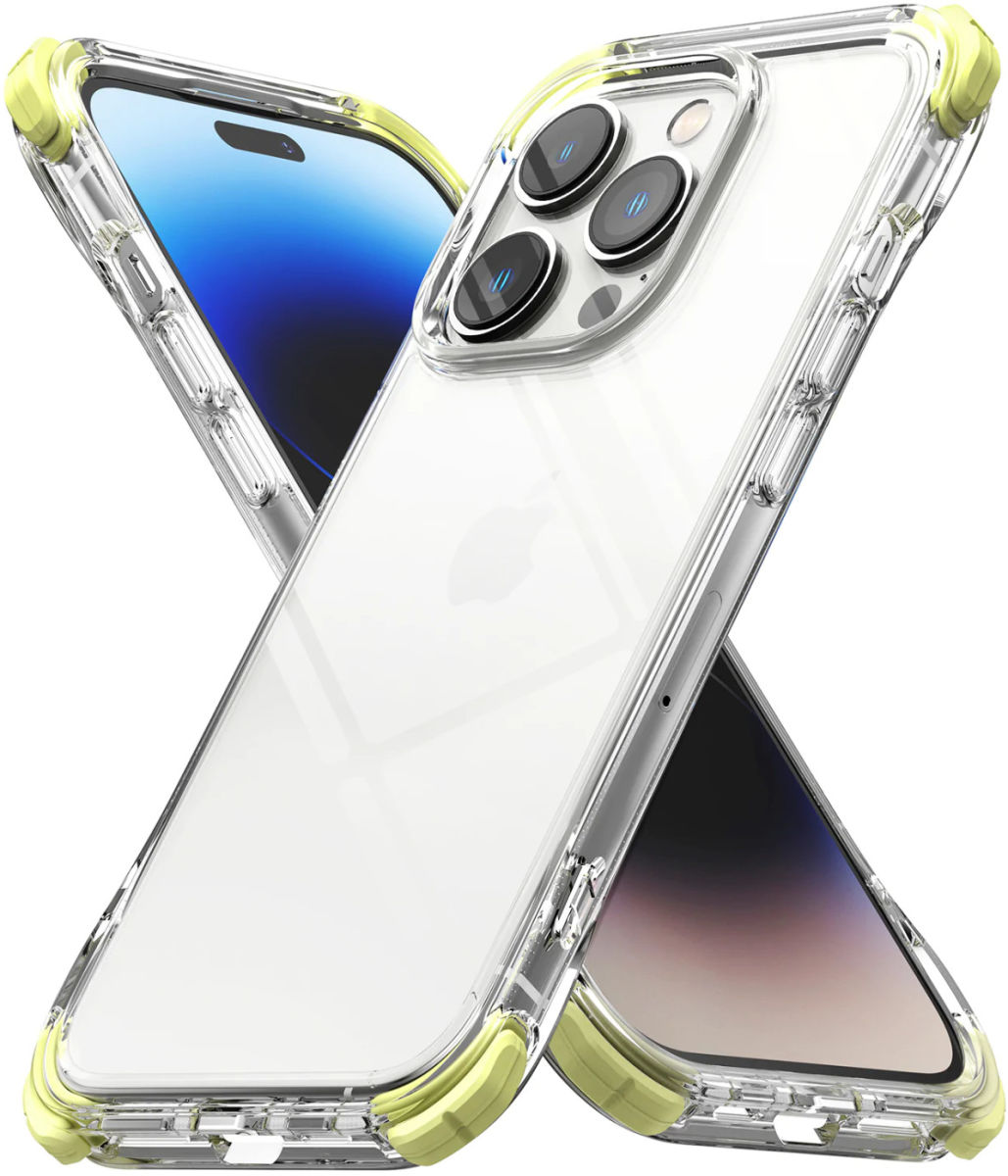 Ringke Fusion+ iPhone 14 Pro Max Hoesje Transparant + Bumper Lime afbeelding 2