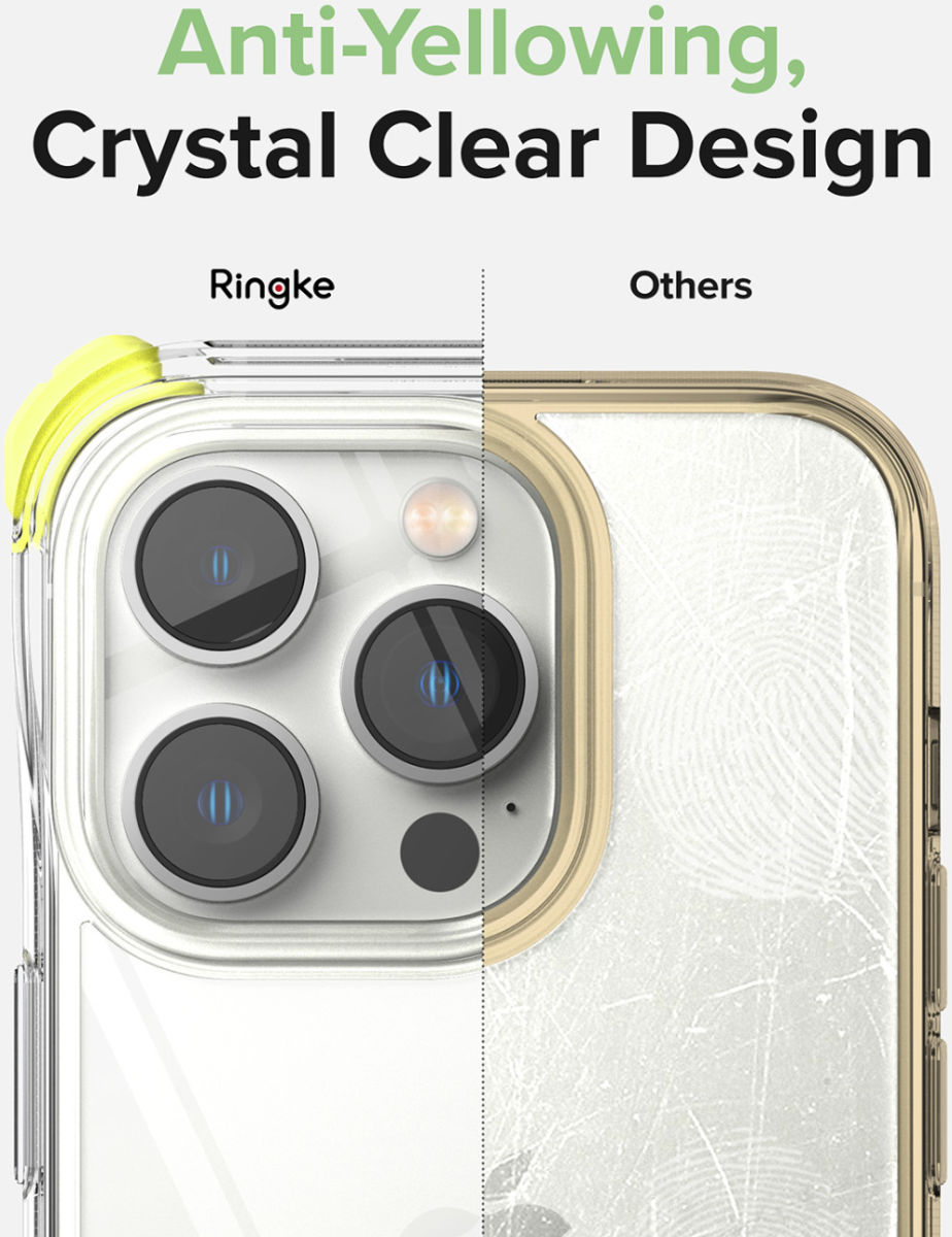 Ringke Fusion+ iPhone 14 Pro Max Hoesje Transparant + Bumper Lime afbeelding 7
