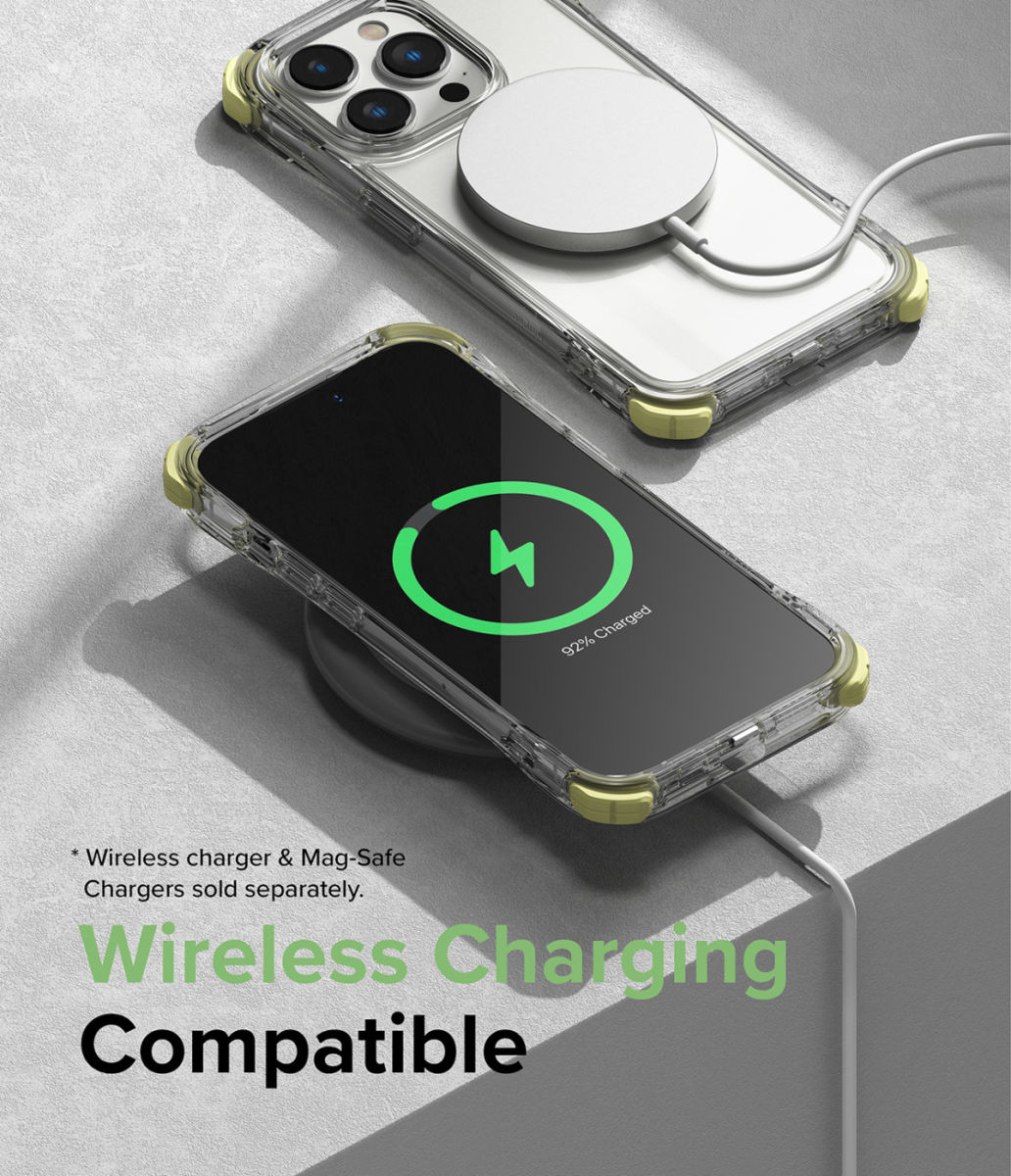Ringke Fusion+ iPhone 14 Pro Max Hoesje Transparant + Bumper Lime afbeelding 13