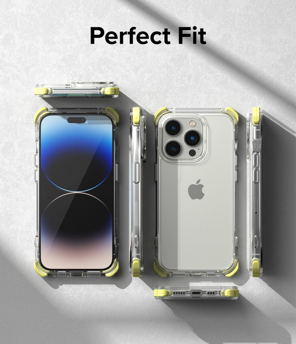 Ringke Fusion+ iPhone 14 Pro Max Hoesje Transparant + Bumper Lime afbeelding 10