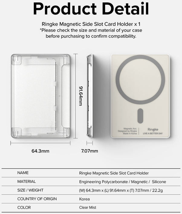 Ringke Magnetic Side Slot MagSafe Kaarthouder Drie Pasjes Zwart afbeelding 12