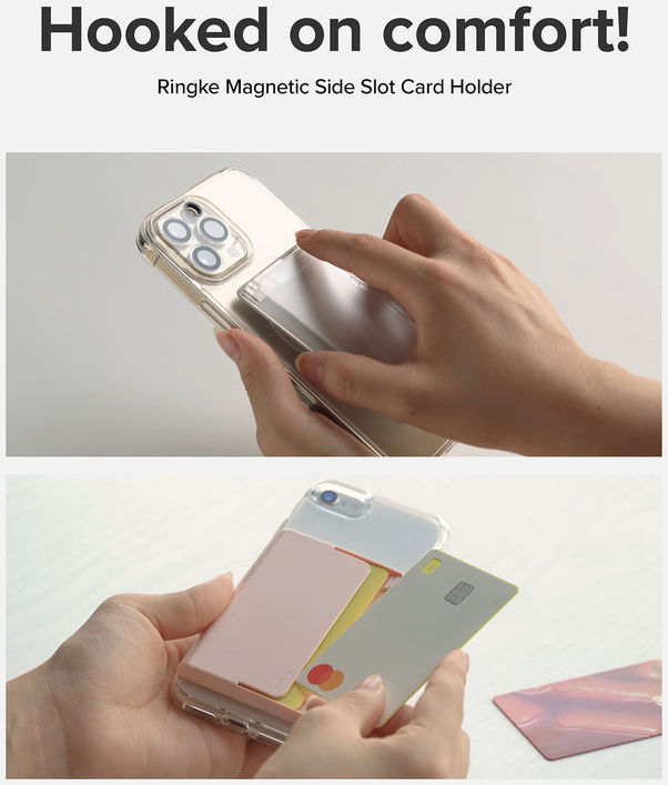 Ringke Magnetic Side Slot MagSafe Kaarthouder Drie Pasjes Zwart afbeelding 3