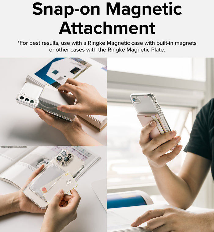 Ringke Magnetic Side Slot MagSafe Kaarthouder Drie Pasjes Zwart afbeelding 5
