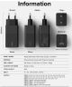 Ringke USB/USB-C GaN Snellader 65W PD 3.0/QC 3.0 Adapter Zwart