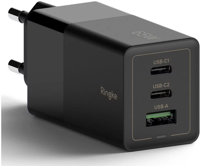 Ringke USB/USB-C GaN Snellader 65W PD 3.0/QC 3.0 Adapter Zwart afbeelding 2