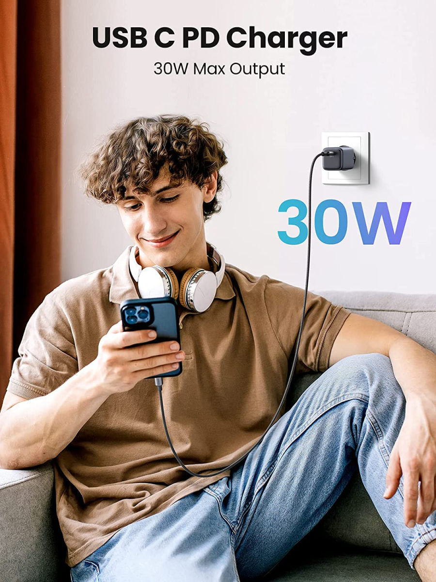 UGREEN Nexode Mini 30W PD USB-C Snellader GaN Adapter Grijs afbeelding 2