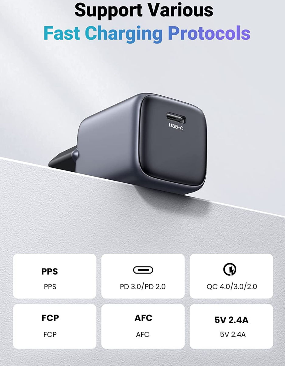 UGREEN Nexode Mini 30W PD USB-C Snellader GaN Adapter Grijs afbeelding 4