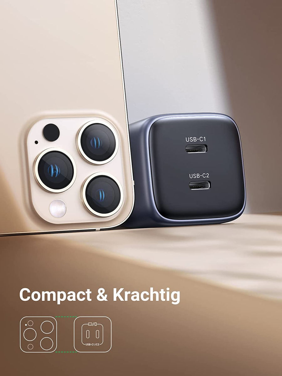 UGREEN Nexode 45W PD USB-C Snellader GaN Adaper Fast Charge Grijs afbeelding 7