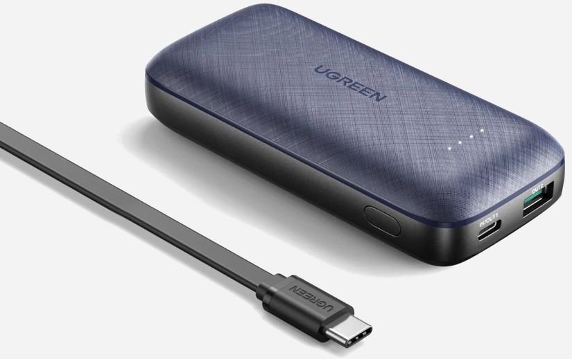 UGREEN USB-A/USB-C 10.000mAh Powerbank Fast Charge 20W Blauw afbeelding 2