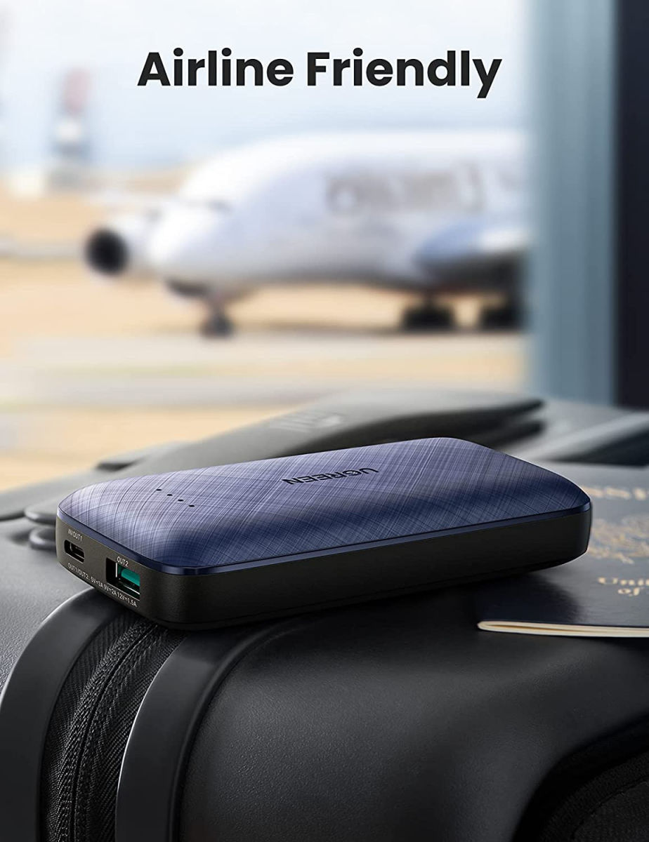 UGREEN USB-A/USB-C 10.000mAh Powerbank Fast Charge 20W Blauw afbeelding 5