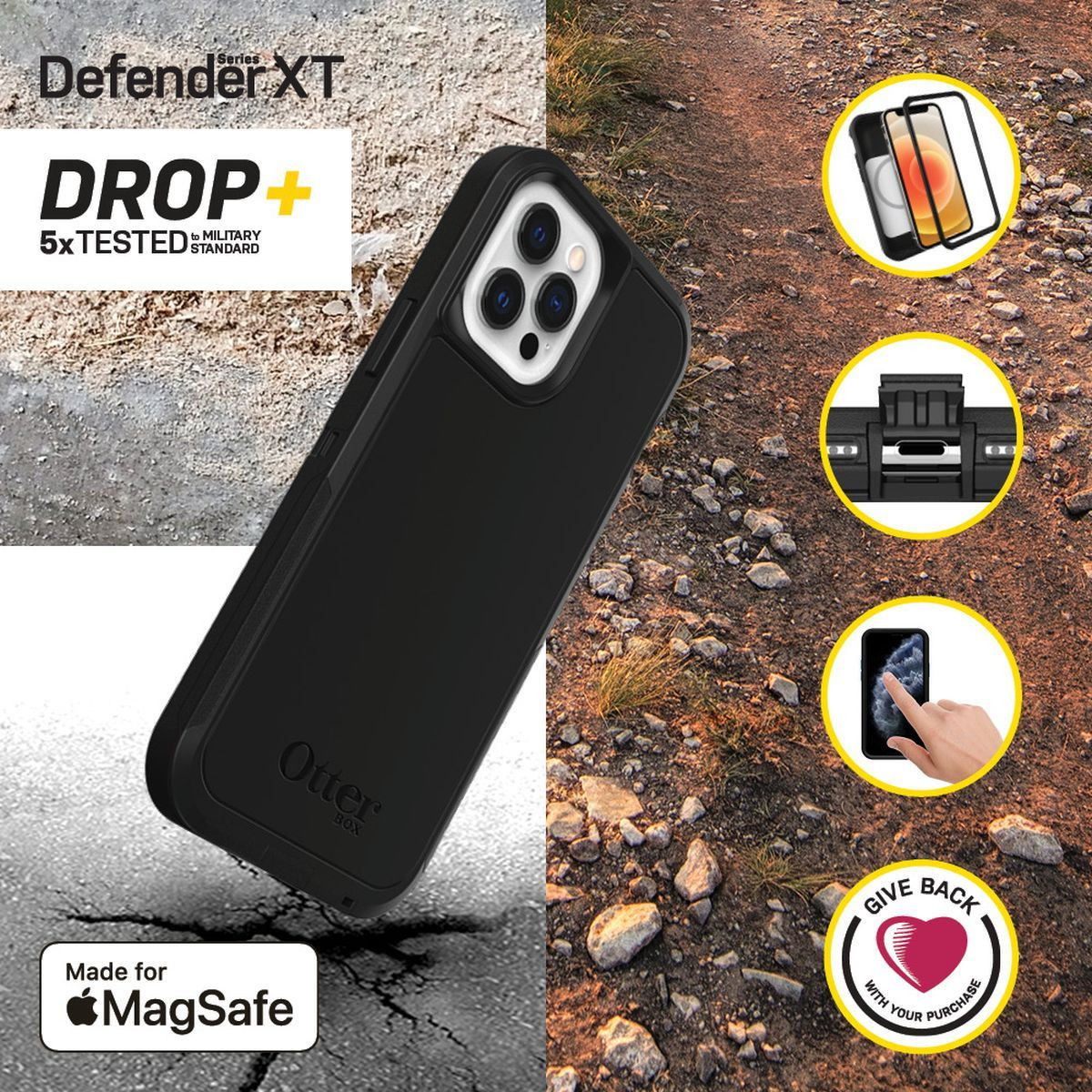 OtterBox Defender XT Apple iPhone 12 Pro Max Hoesje MagSafe Zwart afbeelding 4