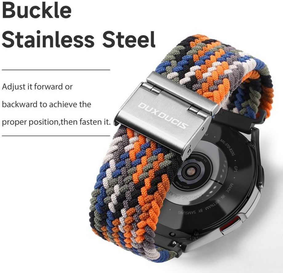 Dux Ducis Mixture II Strap - Universeel Smartwatch Bandje 20MM - Stof - Camo afbeelding 4