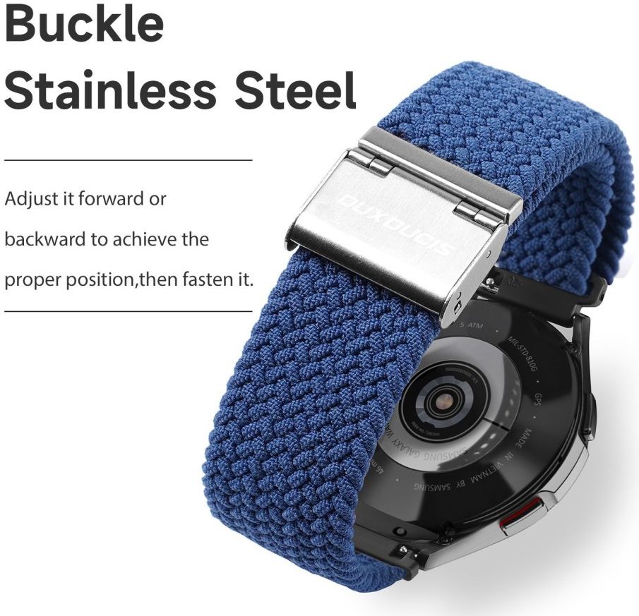 Dux Ducis Mixture II Strap Universeel Smartwatch Bandje 20MM Blauw afbeelding 4