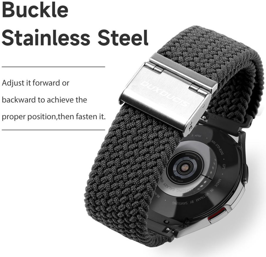 Dux Ducis Mixture II Strap Universeel Smartwatch Bandje 20MM Zwart afbeelding 4