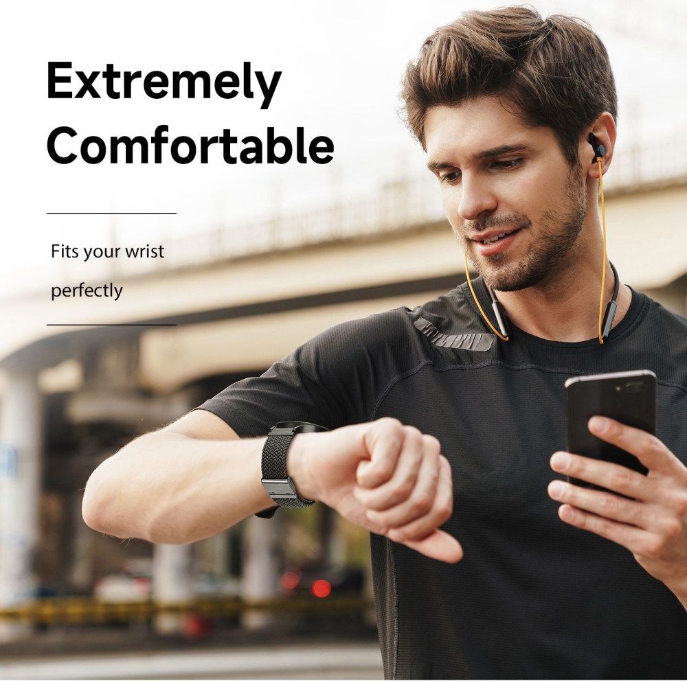 Dux Ducis Mixture II Strap - Universeel Smartwatch Bandje 22MM - Zwart afbeelding 6