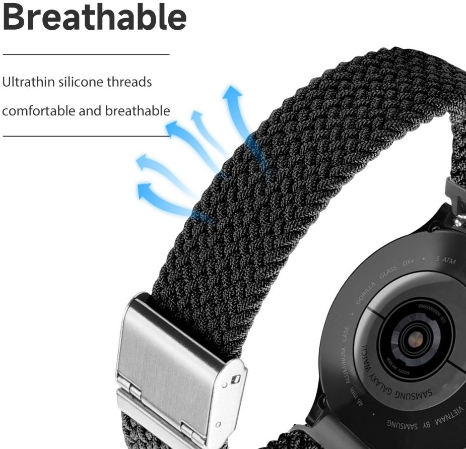 Dux Ducis Mixture II Strap - Universeel Smartwatch Bandje 22MM - Zwart afbeelding 3