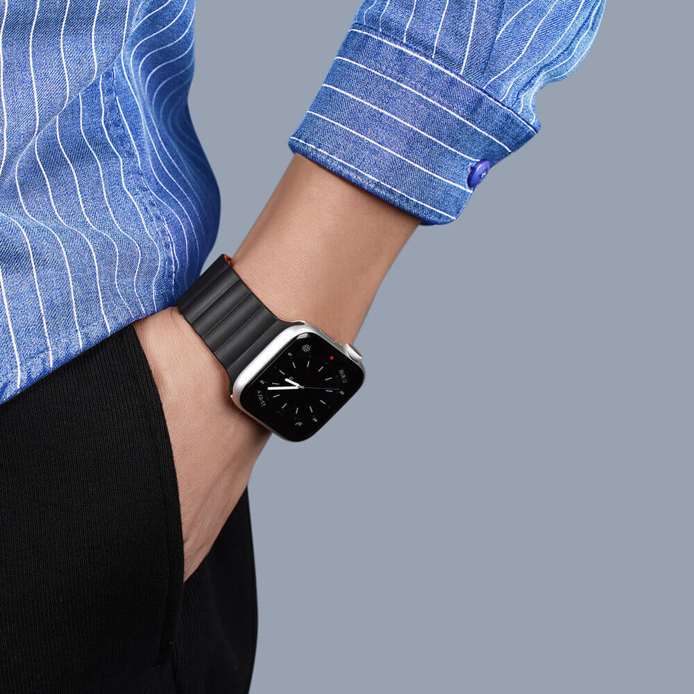 Dux Ducis Apple Watch 1-9/SE/Ultra 49/45/44/42MM Bandje Zwart afbeelding 7