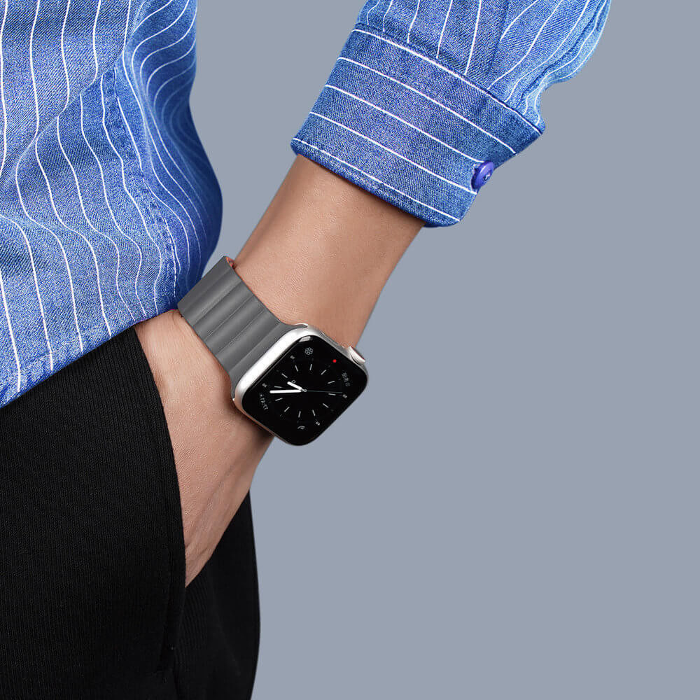 Dux Ducis Apple Watch Bandje - 1-9/SE/Ultra 49MM/45MM/44MM/42MM - Grijs afbeelding 7