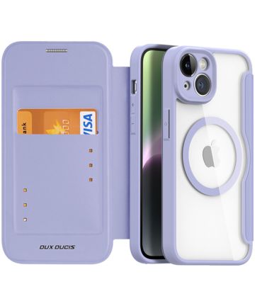 Dux Ducis Skin X Pro Apple iPhone 14 Hoesje MagSafe Book Case Paars Hoesjes