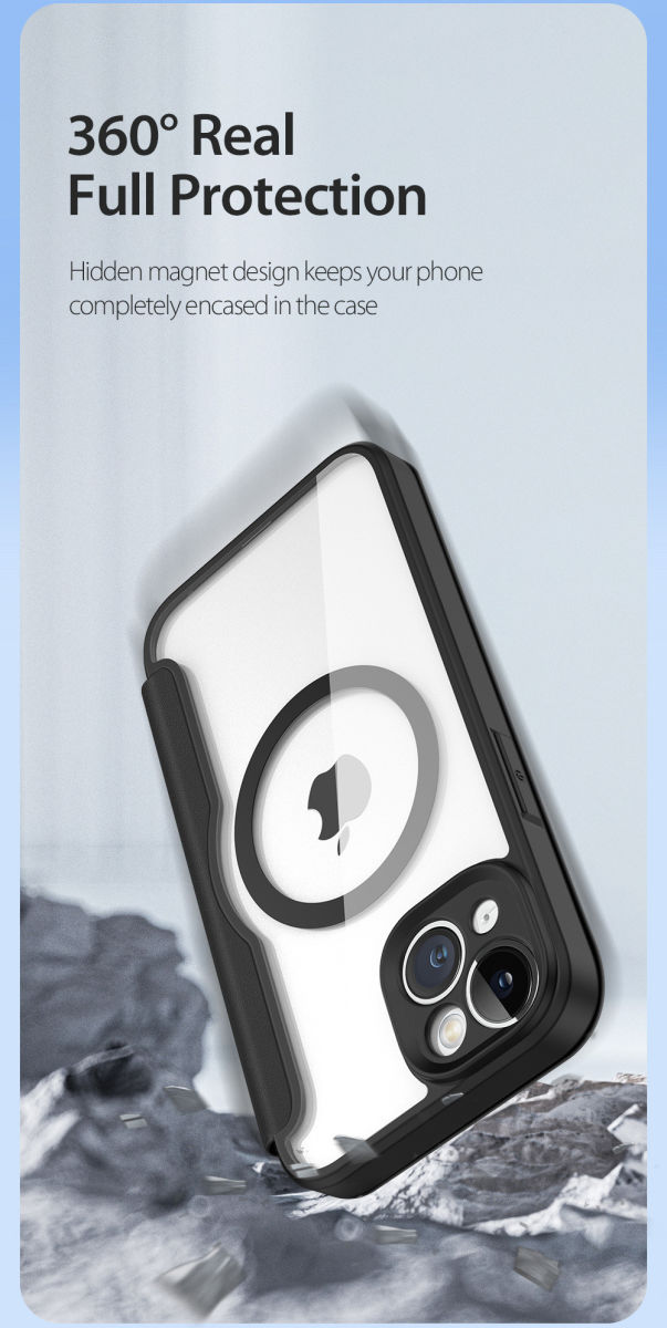 Dux Ducis Skin X Pro iPhone 14 Plus Hoesje MagSafe Book Case Zwart afbeelding 4