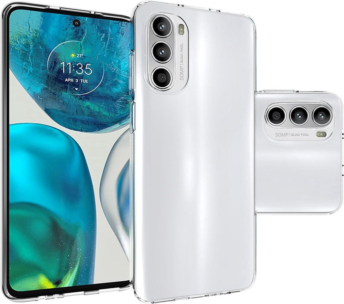 Motorola Moto G82 Hoesje Dun TPU Back Cover Transparant afbeelding 1