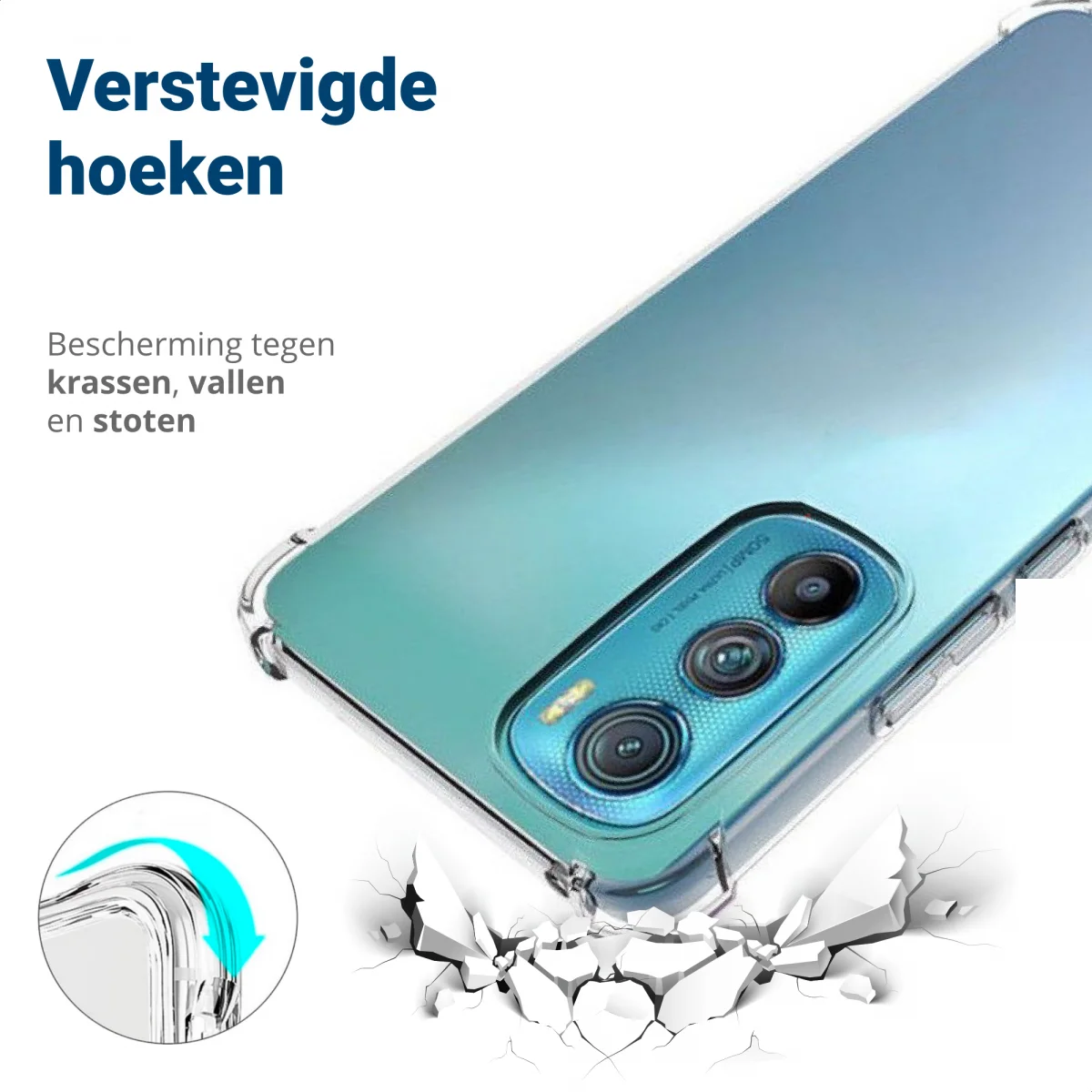 Motorola Edge 30 Hoesje Schokbestendig en Dun TPU Transparant afbeelding 2