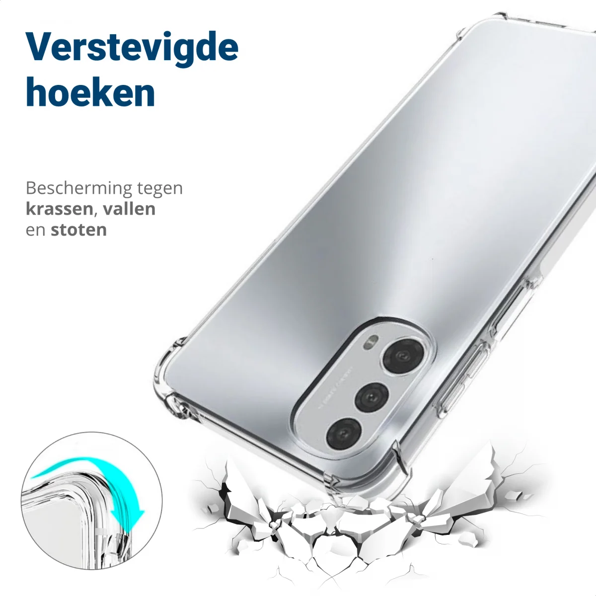 Motorola Moto E32s Hoesje Schokbestendig en Dun TPU Transparant afbeelding 2