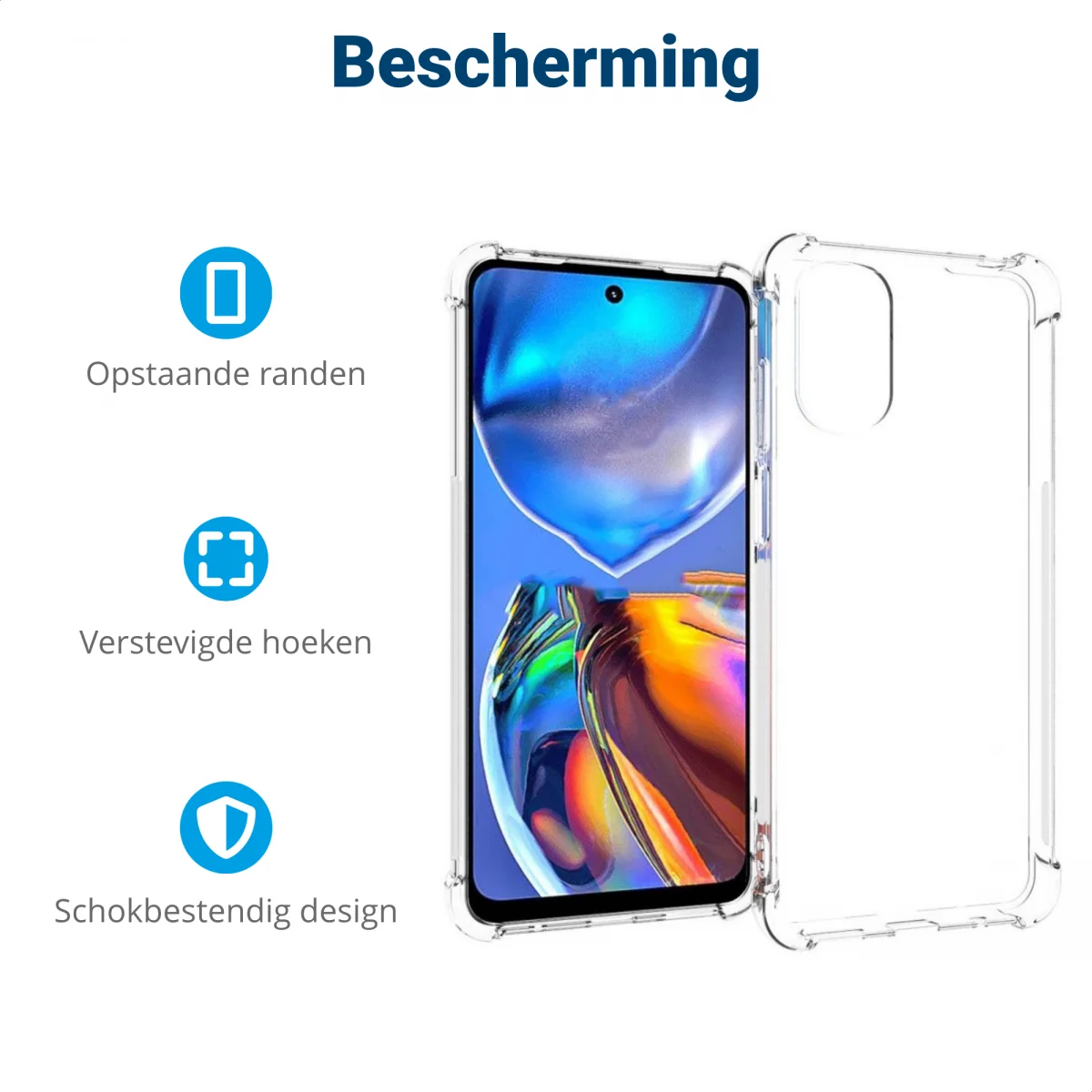 Motorola Moto E32s Hoesje Schokbestendig en Dun TPU Transparant afbeelding 4