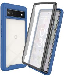Google Pixel 6A Hoesje Full Protect 360° Cover Hybride Blauw