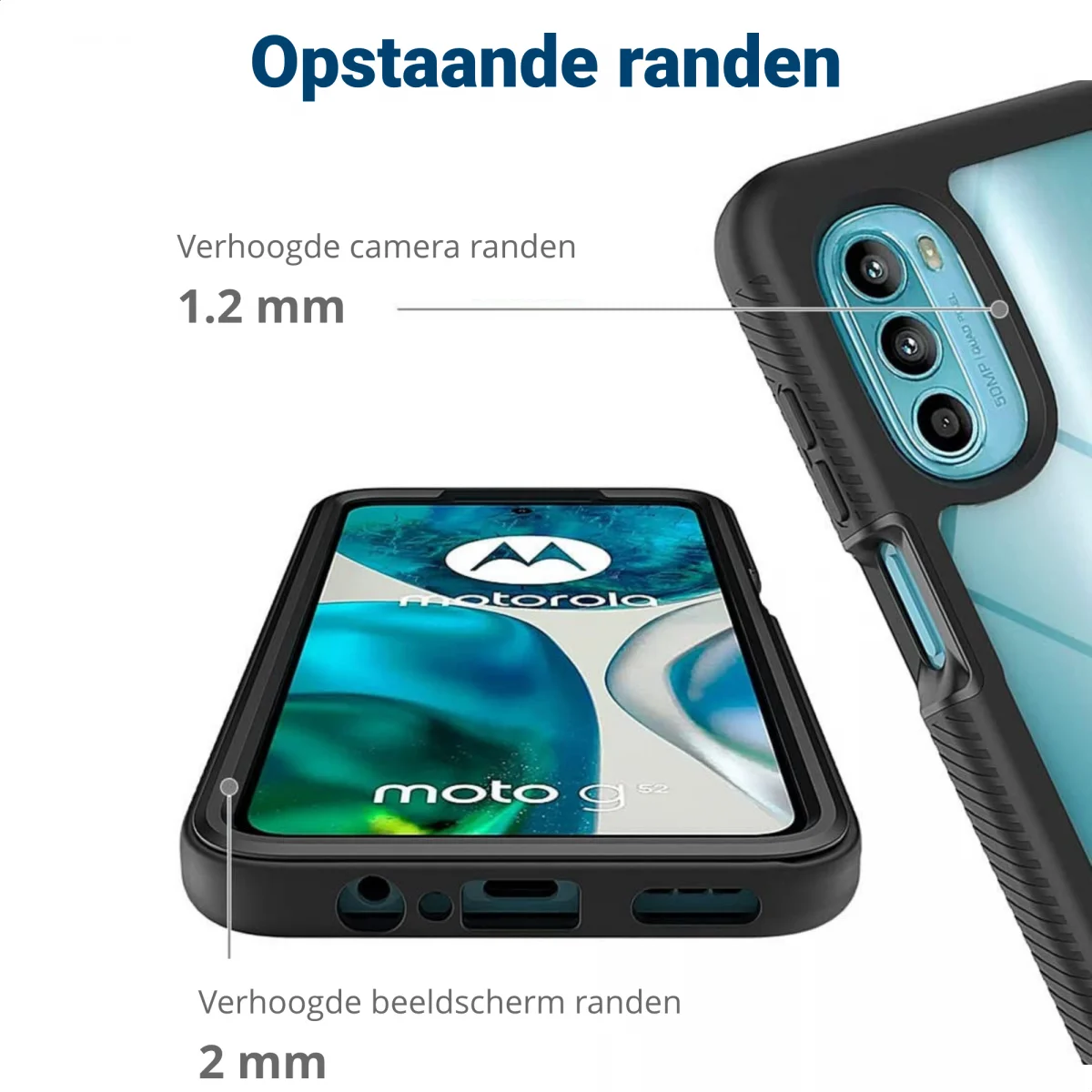 Motorola Moto G82 Hoesje Full Protect 360° Cover Hybride Blauw afbeelding 6