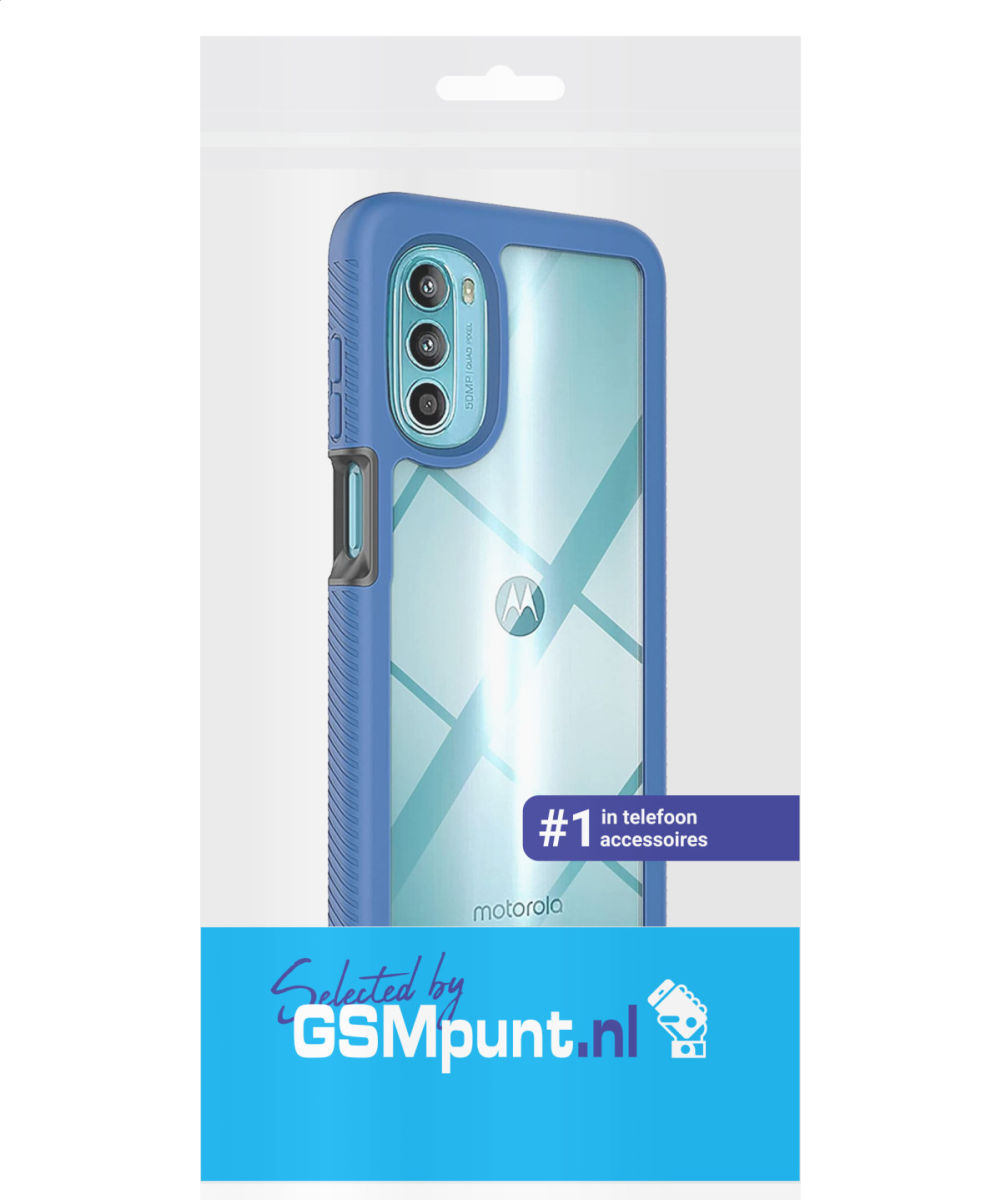 Motorola Moto G82 Hoesje Full Protect 360° Cover Hybride Blauw afbeelding 9
