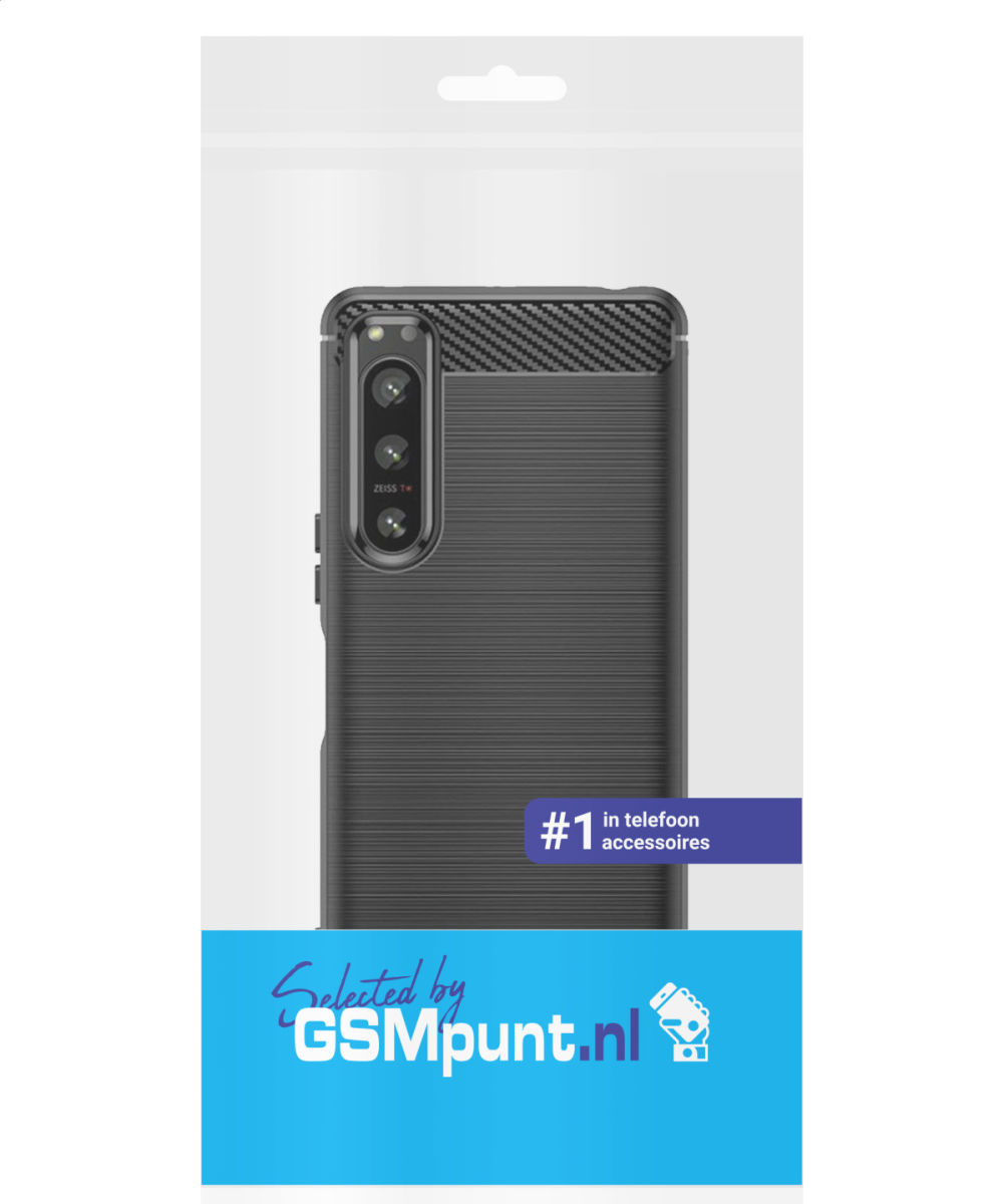 Sony Xperia 5 IV Hoesje Geborsteld TPU Flexibele Back Cover Zwart afbeelding 9