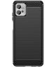 Motorola Moto G32 Hoesje Geborsteld TPU Flexibele Back Cover Zwart
