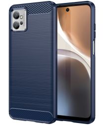 Motorola Moto G32 Hoesje Geborsteld TPU Flexibele Back Cover Blauw