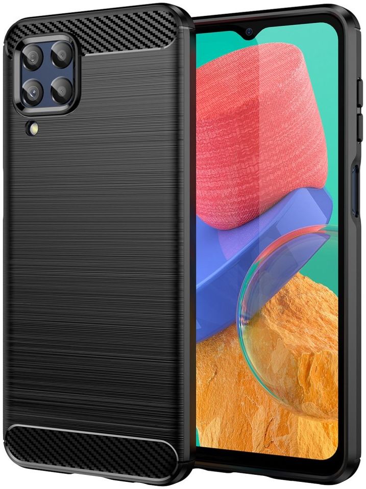 Samsung Galaxy M33 Hoesje Geborsteld TPU Flexibele Back Cover Zwart afbeelding 1