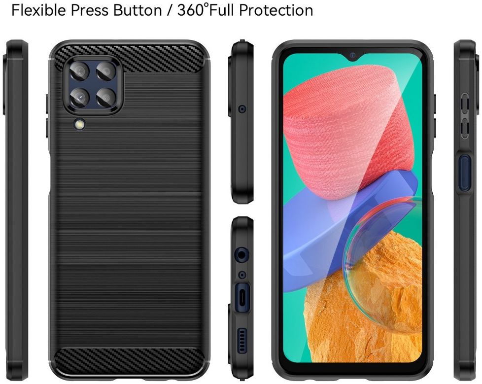 Samsung Galaxy M33 Hoesje Geborsteld TPU Flexibele Back Cover Zwart afbeelding 8