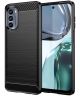Motorola Moto E32s Hoesje Geborsteld TPU Flexibele Back Cover Zwart