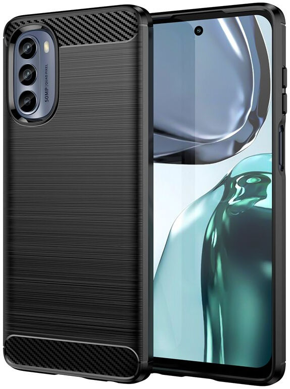Motorola Moto E32s Hoesje Geborsteld TPU Flexibele Back Cover Zwart afbeelding 1