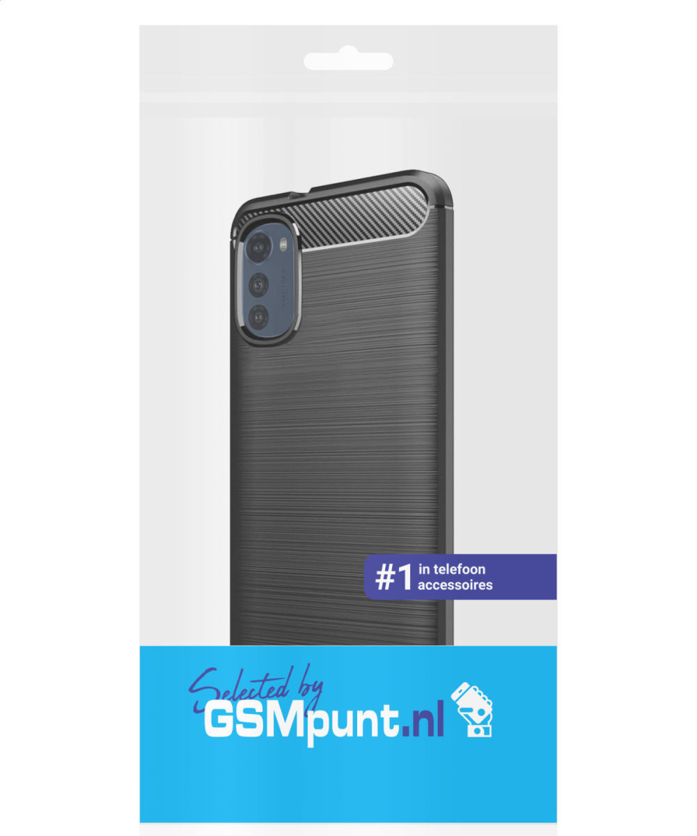 Motorola Moto E32s Hoesje Geborsteld TPU Flexibele Back Cover Zwart afbeelding 4