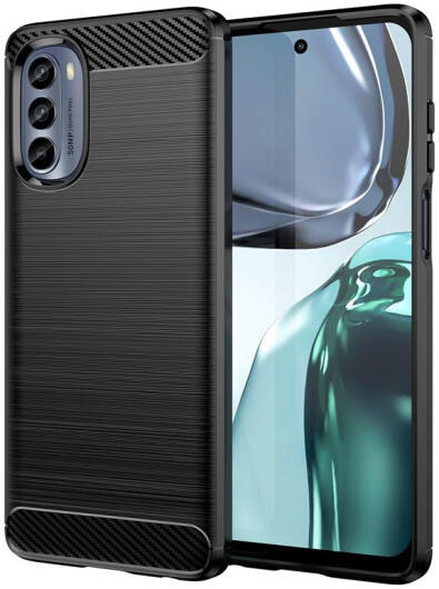 Motorola Moto E32s Hoesje Geborsteld TPU Flexibele Back Cover Zwart afbeelding 1