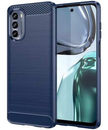 Motorola Moto E32s Hoesje Geborsteld TPU Flexibele Back Cover Blauw Hoesjes
