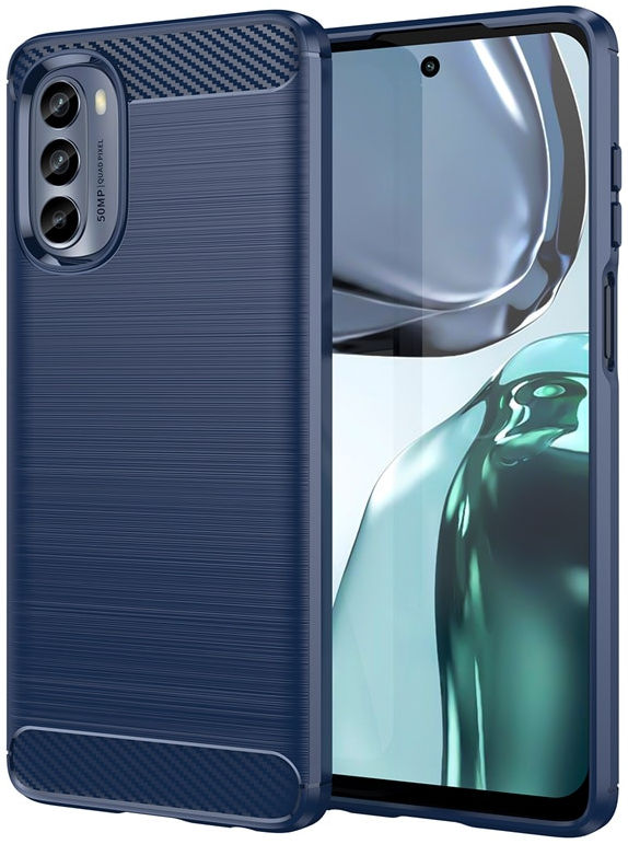 Motorola Moto E32s Hoesje Geborsteld TPU Flexibele Back Cover Blauw afbeelding 1