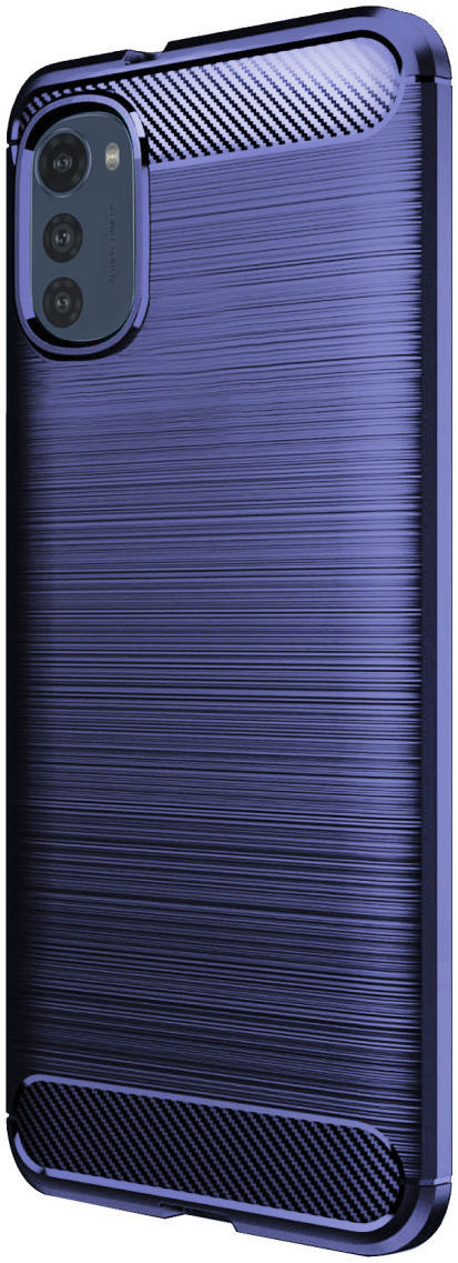 Motorola Moto E32s Hoesje Geborsteld TPU Flexibele Back Cover Blauw afbeelding 2