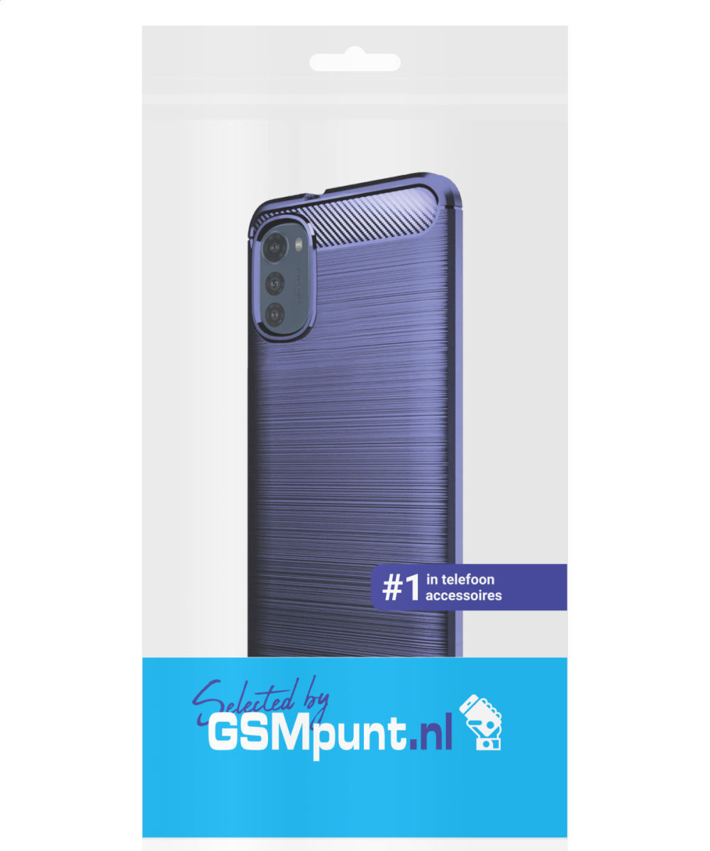 Motorola Moto E32s Hoesje Geborsteld TPU Flexibele Back Cover Blauw afbeelding 4
